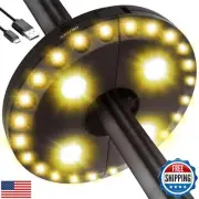 LATME Patio Umbrella Light Rechargeable Umbrella Lights– 10-25 Hours Runtime,