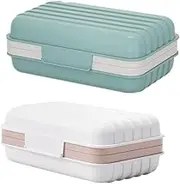 WEZCHUGHAOL Leakproof Travel Soap Dish with Lid - Draining Soap Bar Holder - Travel Soap Container - Portable Soap Case for Traveling, Camping, Outdoor, Gym, Bathroom