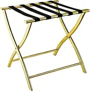 Guest Room Luggage Rack, Folding Suitcase Stand Luggage Rack Luggage Rack, Luggage Racks for Hotel Lobby and Guest Rooms, Stainless Steel Titanium Racks, Luggage Racks (Color : Gold, Size :