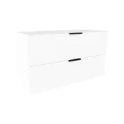 Lugna 512 x 900 x 380mm White 2 Drawer Storage Cabinet - White