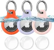 Meliya Case for Apple AirTag Holder with Keychain, 3 Pack Anti-Scratch Protective Case Compatible with Air Tag GPS Tracker Holder, Key Chain AirTag Accessories