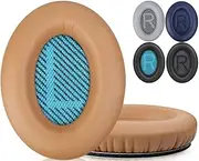 JALPolat® Replacement Earpads Cushions for Bose QuietComfort 35 (QC35) & Quiet Comfort 35 II (QC35 ii) / QC25 / QC45 Headphones, Ear Pads with Softer Leather, Noise Isolation Foam (Khaki)
