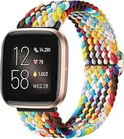 [Maledan] Compatible with Fitbit Versa 2 Bands and Fitbit Versa Bands for Women Men, Braided Stretchy Bracelet Replacement Wrist Bands for Fitbit Versa 2/ Versa Lite/Versa SE/Versa Strap Accessories