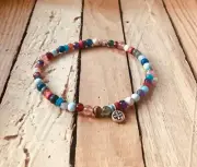 NEW: Sundance Catalog inspired, artist-crafted, gemstone bracelet with charm