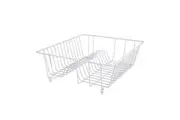 D.line Plastic Wire Small Dish Drainer Sink Drying Rack Organiser White