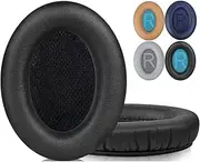 JALPolat® Replacement Earpads Cushions for Bose QuietComfort QC25 / QC35 & Quiet Comfort 35 II (QC35 ii) / QC45 Headphones, Ear Pads with Softer Leather, Noise Isolation Foam (Black with Black Scrims)