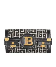 B-Buzz Pouch 23 in monogrammed jacquard canvas and leather One size black
