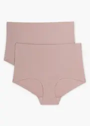 [Taking Shape] Taking Shape 2 Pack No Vpl Micro Full Briefs Size 26 in Rosewood - Plus Size Women's Clothing Rosewood