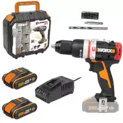 WORX 20V Brushless 60Nm Active Hammer Drill w/ 2xPOWERSHARE™ Batteries & Charger