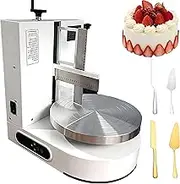 Electric Cake Decorating Machine, Electric Cake Icing Machine, 35cm Turntable with 8-inch Bread Knife, Adjustable 60-320 RPM for 4-12 Inch Cakes, Professional Icing & Coating Tool (White)