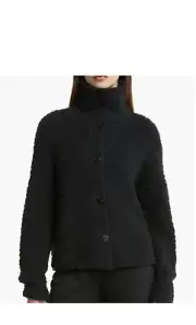 UGG Women’s Alaura Cloud-fluff Black Cozy Cardigan Size Large NWT