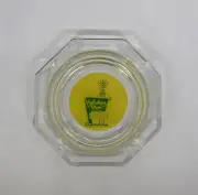 Vintage 1960’s Holiday Inn Octagon Clear Ashtray Green & Yellow 4 Cigarette Rest