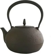 Ikenaga IronWorks Tetsubin 0.4 gal (1.2 L) Nambu Ironware Kettle IH/Gas Fire Compatible Iron Supplement Sakura Pattern Tea, Made in Japan