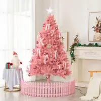 在飛比找樂天市場購物網優惠-免運 網紅植絨粉色圣誕樹 圣誕節櫥窗布置1.8米加密圣誕樹套