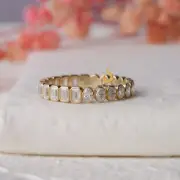 2.00 CTW Emerald And Oval Cut Moissanite Wedding Band Eternity Band For Women