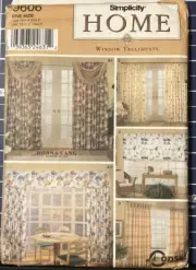 Simplicity 9606 Sewing Pattern Window Treatments Valance Swags Shades