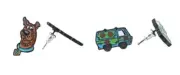 Mystery Machine And Scooby Doo Character Metal Enamel Stud Earrings Set of 2