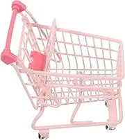 CLISPEED Versatile Pink Shopping Cart Mini Storage Trolley for and Girls Toys Photography