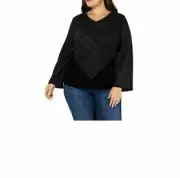 Style & Co V-Neck Mixed-Stitch Sweater Plus Size 3X