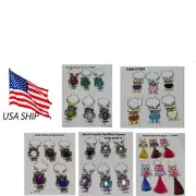 Multi Color Owls Wine Charms Wine Glass Markers for Gifts