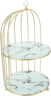 WEKADRIN Iron Birdcage Makeup Organiser Holder Vintage Style Two-tier Perfume Rack Dresser Organizer Cosmetics Storage