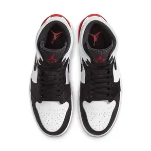 【NIKE 耐吉】籃球鞋 男鞋 運動鞋 包覆 AJ1 喬丹 AIR JORDAN 1 MID SE 黑白紅 852542-100