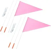 Gogogmee Bike Safety Flags Pole Kit 2 Rear Flags for Bicycles Solid Fiberglass Pole Mount Compact Portable for Outdoor Use