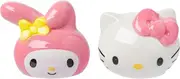 Silver Buffalo Hello Kitty and Melody Faces Ceramic Salt and Pepper Shaker