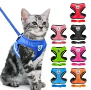 Cat Pet Harness with Leash Set Vest Escape Proof Adjustable Walking Kitten Chest