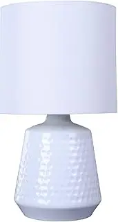 Lexi Lighting Hyde Touch Table Lamp, Bedside Lamp in White Colour, 35cm Height, E27 Lamp Holder, Linen Fabric Shade with Steal Base, Modern Home Decor for Bedroom, Living Room