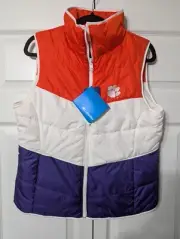 Columbia Clemson Tigers Women's Full-Zip Vest Reversible Medium NWT