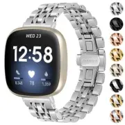StrapsCo Stainless Steel Strap Bracelet with Hidden Clasp for Fitbit Versa 4