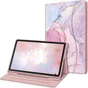 [FINTIE] Case for Samsung Galaxy Tab S6 Lite 10.4 Inch 2024/2022/2020 with S Pen Holder, Multi-Angle Viewing Soft TPU Back Cover with Pocket Auto Wake/Sleep, Glittering Marble