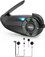 Q8 1PC Motorcycle Bluetooth Headset, Upgraded Mesh 3.0 Intercom System with Musi