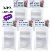 360PCSSmall Bags Plastic Clear Baggie Grip Zip Lock Resalable Zipper NEW AU
