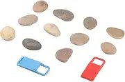 NUOBESTY DIY Hand-Painted Rocks Set 10 Pcs Natural Stones with Bracket Ideal for Art Therapy Home Decor and Educational Activities