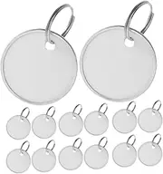 FUNOMOCYA 80Pcs Metal Rim Key Tags Blank Round Paper Labels with Split Rings for Home Office Car and Party Use Key Tags for DIY Labeling and Organization