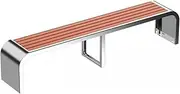 Outdoor Park Bench Park Outdoor Bench Stainless Steel Square Community Seat Extension Patio Garden Bench