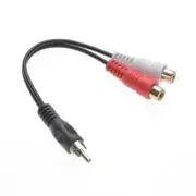 RCA Male Plug to Dual Female Stereo L/R Jacks Y Splitter Audio Cable Adapter 6"