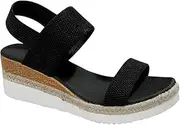 [ICJSIRWI] Women'S Comfy Orthotic Sandals,Ladies Wedge Sandal Platform Slider Linen Sole Slippers,Beach Dress Shoes Comfortable Outdoor Shoes