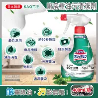 在飛比找PChome24h購物優惠-日本KAO花王-廚房爐具泡沫噴霧清潔劑(薄荷香)400ml/