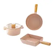 Neoflam Fika 4pc Nonstick Kitchen Cookware Set Pot with Lids Mini Wok Tamagoyaki