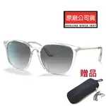 RAY BAN 雷朋 亞洲版 時尚透明大鏡面太陽眼鏡 RB4348D 644711 透明框漸層灰鏡片 公司貨