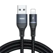 Phone Cable Remax Lightning 2.4A Safe Fast Charge with Colorful LED Light Black