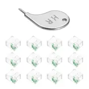 12pcs Port Blocker Locking RJ45 Port/Dust PC Blocker Cap with Coded Key,Green