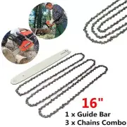 16'' Guide Bar + 3pcs Chains Combo For STIHL 009 012 021 E180 MS180 MS190