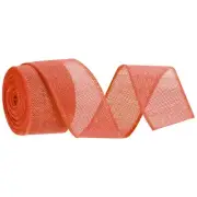 Burlap Ribbon Wired Edge Ribbons Orange 2 Inch x 10 Yard Wired Ribbon