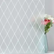 White Lattice Window Film Frosted Glass Film Window Privacy Film Decorative W...