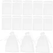 COMPUKAS 100Pcs Sheer Organza Drawstring Bags Elegant Small Storage Pouches for Weddings Parties and Favors for Candy Jewelry and Cosmetics