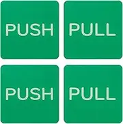 uxcell 2Set Push Pull Door Stickers, 3in Push and Pull Signs Plate Acrylic Vertical Self-Adhesive for Doors Glass Window Business Stores, Square, Green